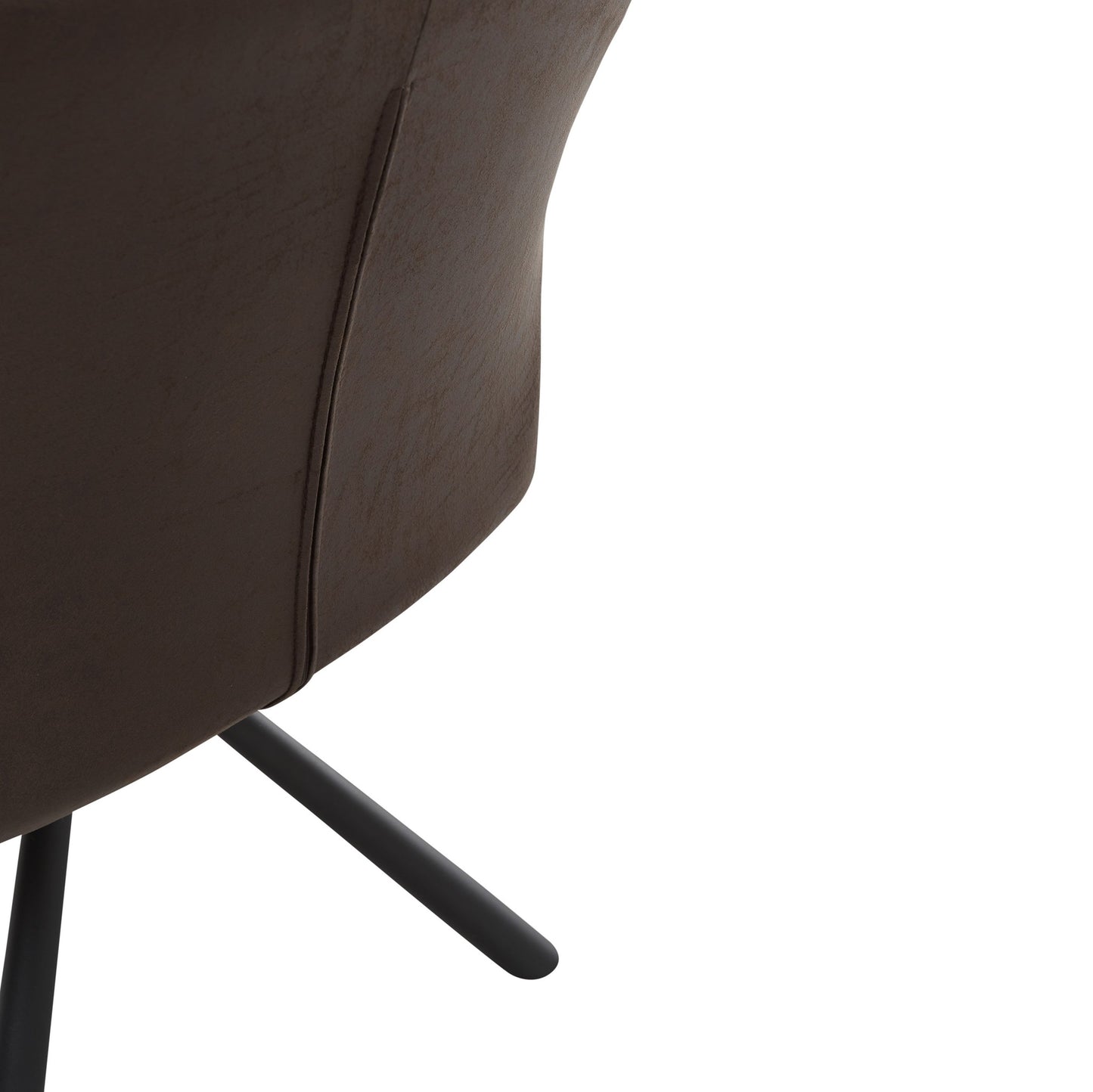 Armlehnstuhl in braun mit schwarzem Gestell