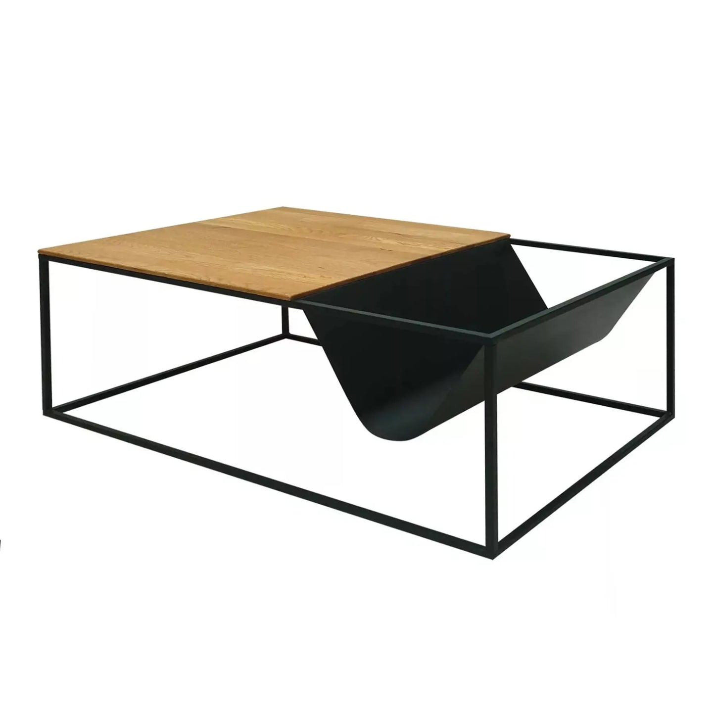 Couchtisch mit Tischplatte aus Holz und Gestell aus Metall