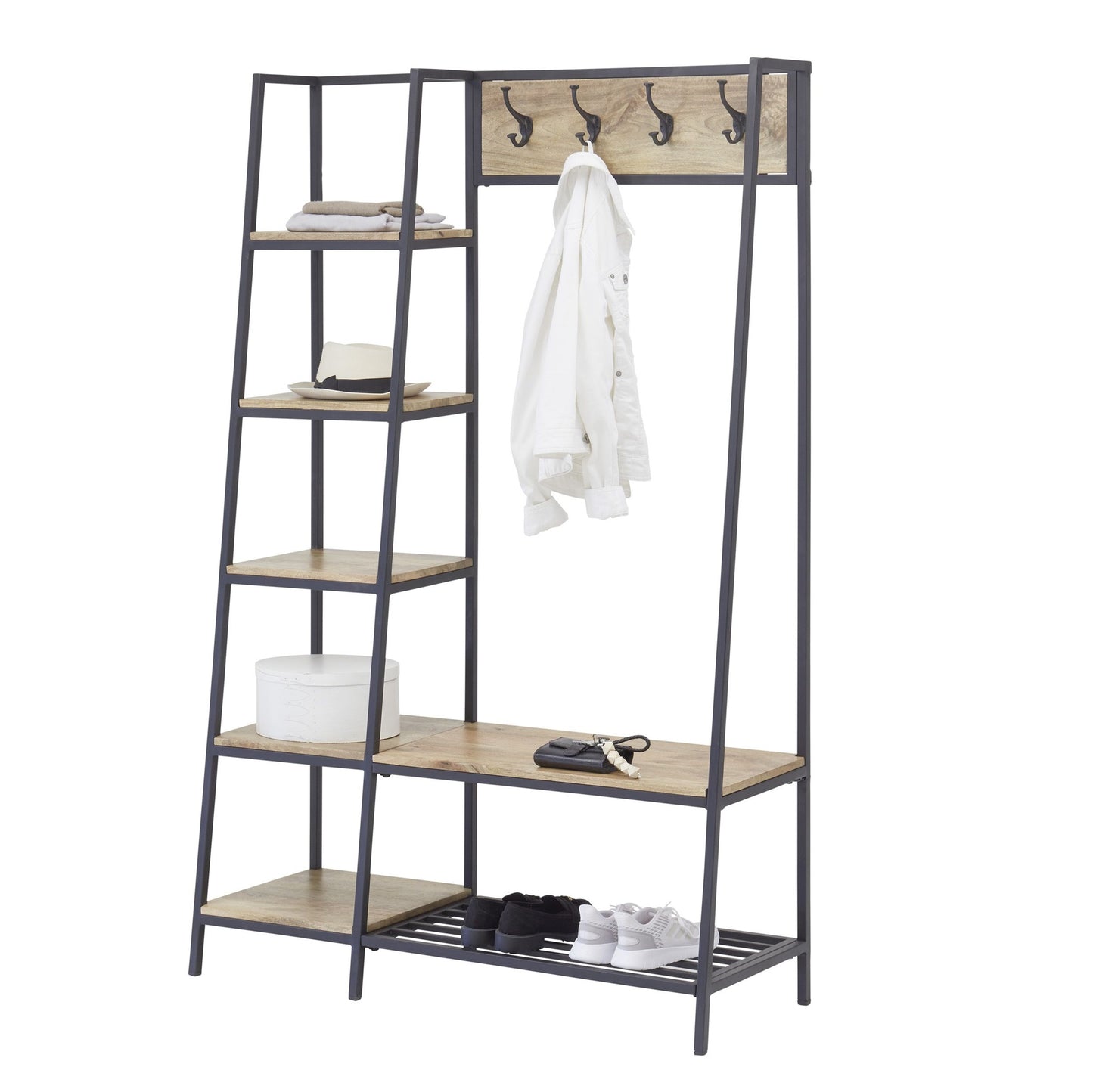 Garderobe Mangoholz / Metall - Layou