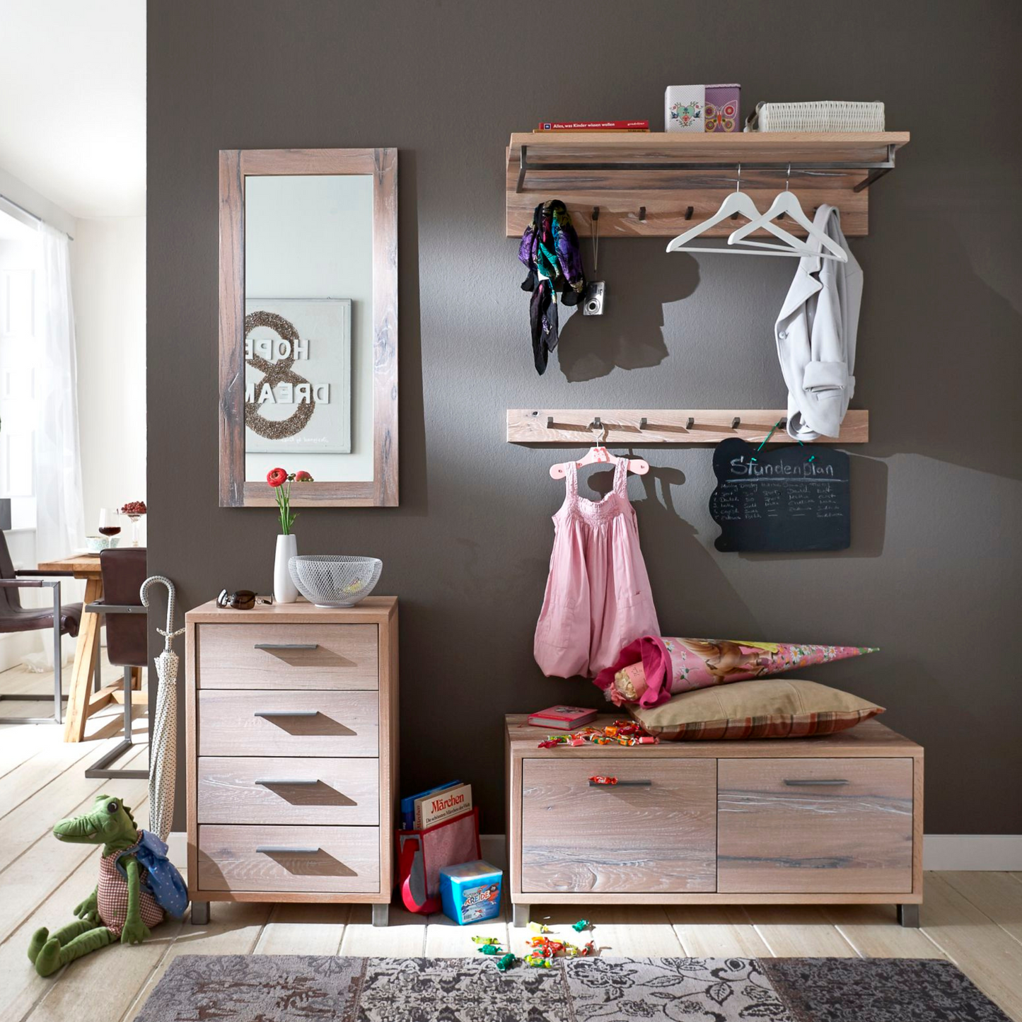 Garderobenset 5-teilig Balkeneiche – ROCK IT