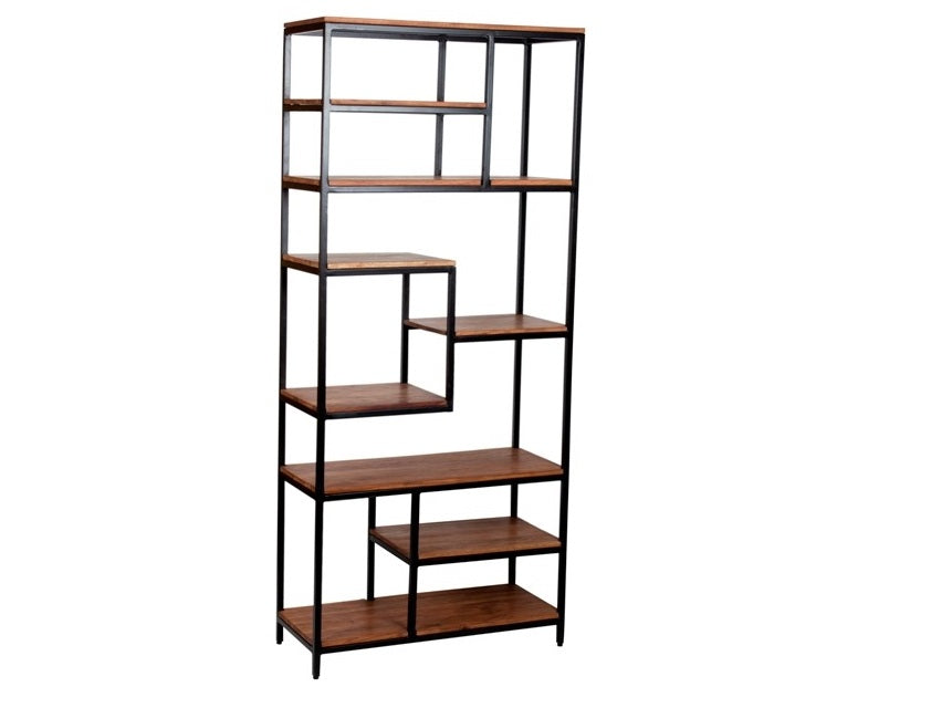 Bücherregal Akazie massiv / Metallrahmen Industrialstyle - Niehoff
