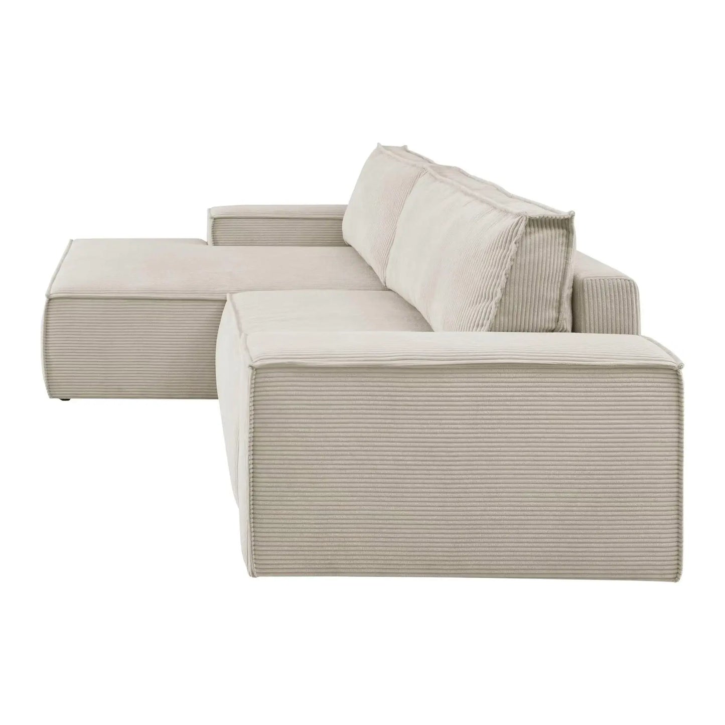 Beiges Ecksofa mit Cordbezug