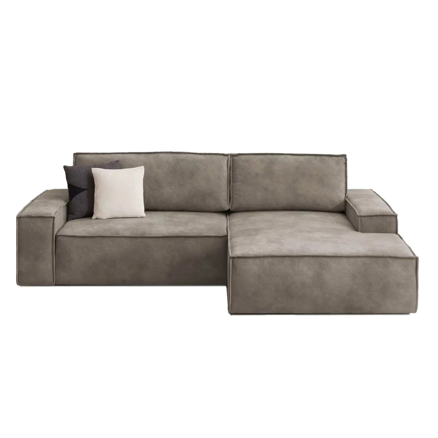 Ecksofa in Vintage Lederoptik grau