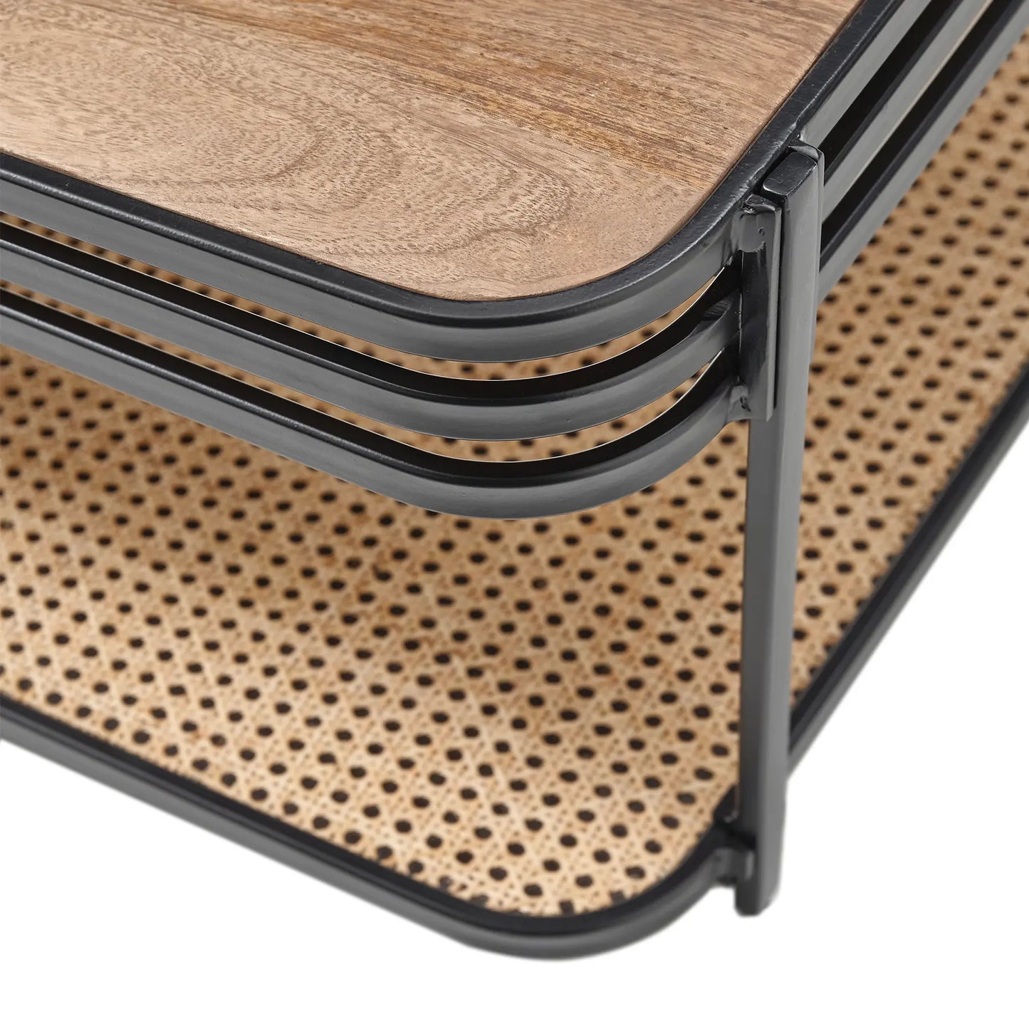 Couchtisch aus Holz und Metall