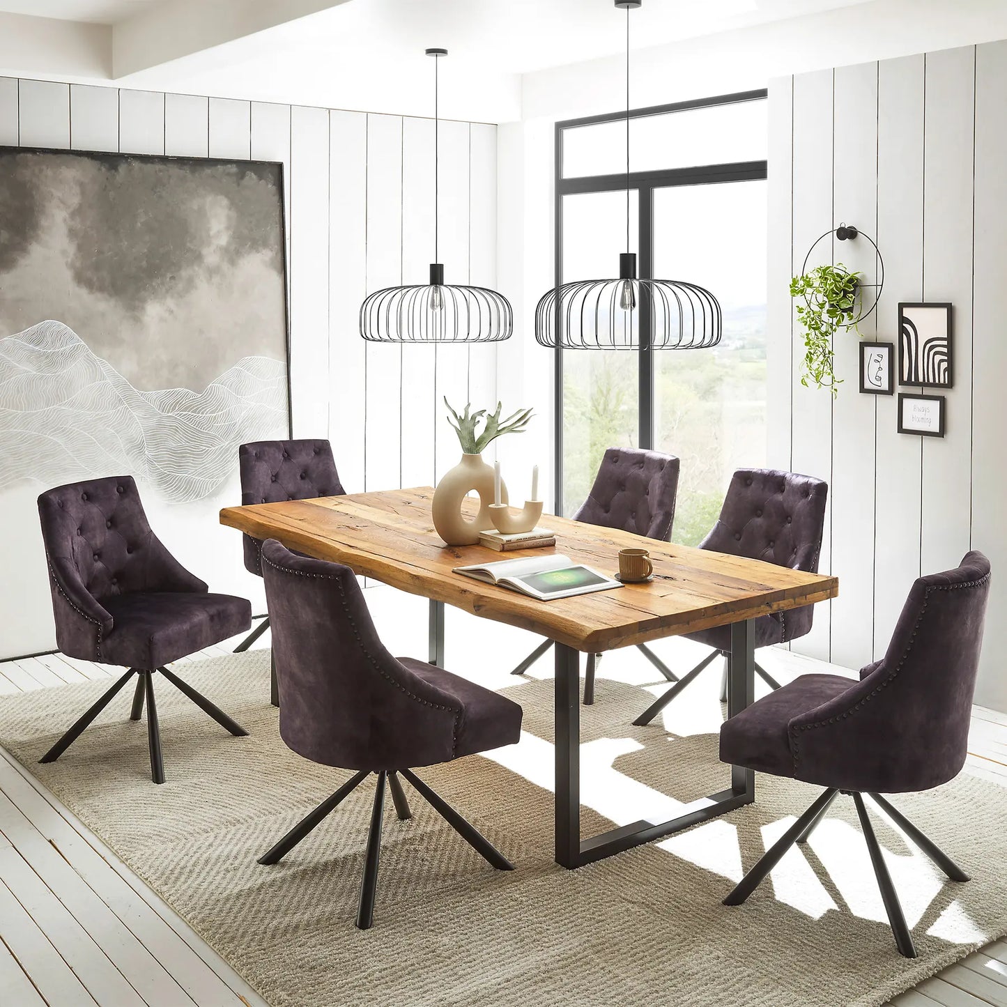 Esszimmerstuhl mit Samtbezug