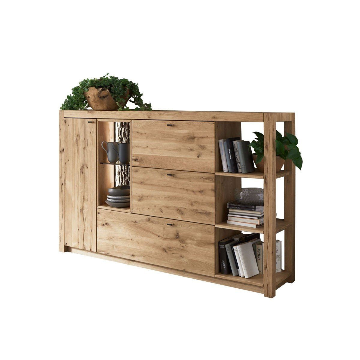 Highboard Kerneiche massiv WM 1830 Wöstmann Messemuster