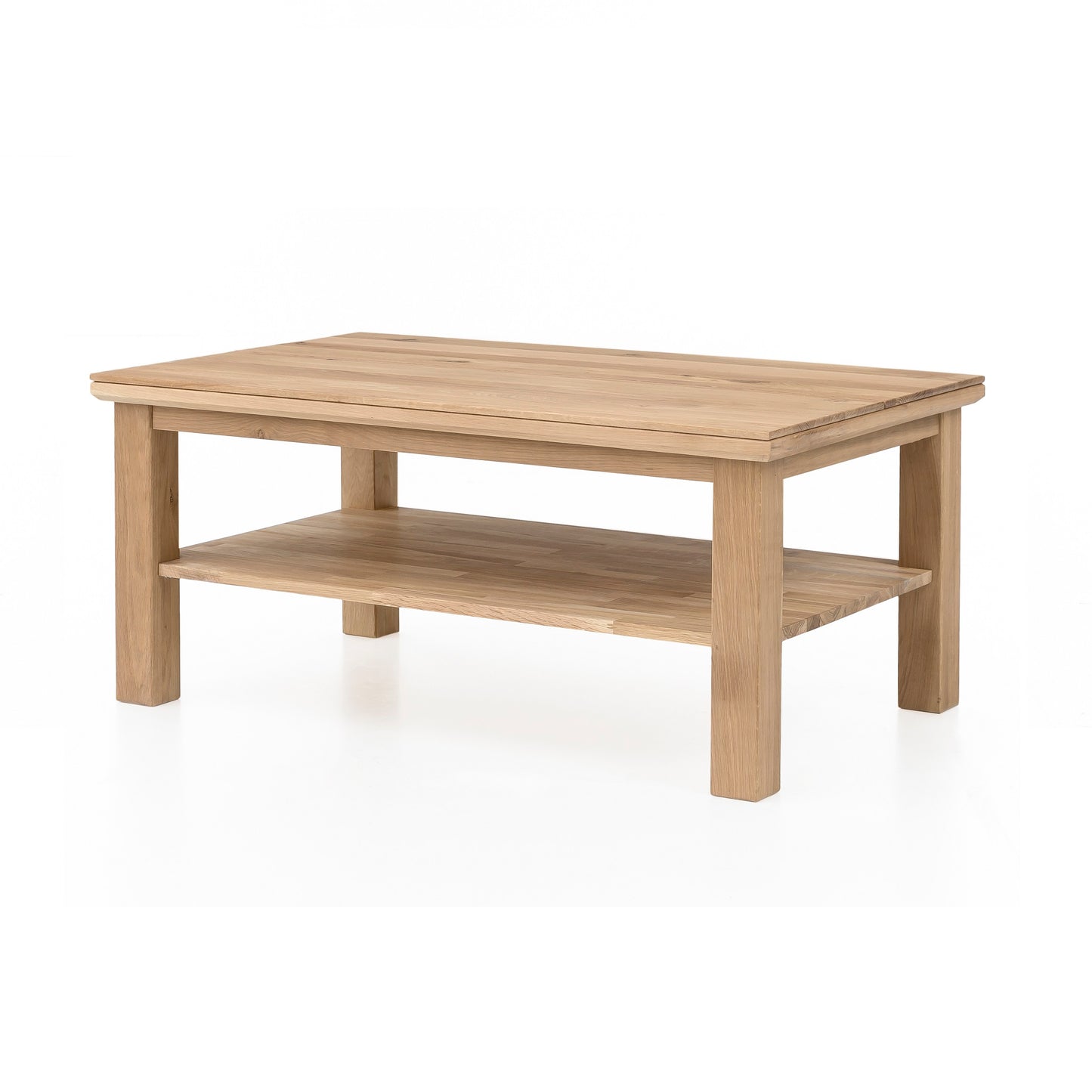 Couchtisch 110 x 70 cm Wildeiche massiv Bianco - Passione