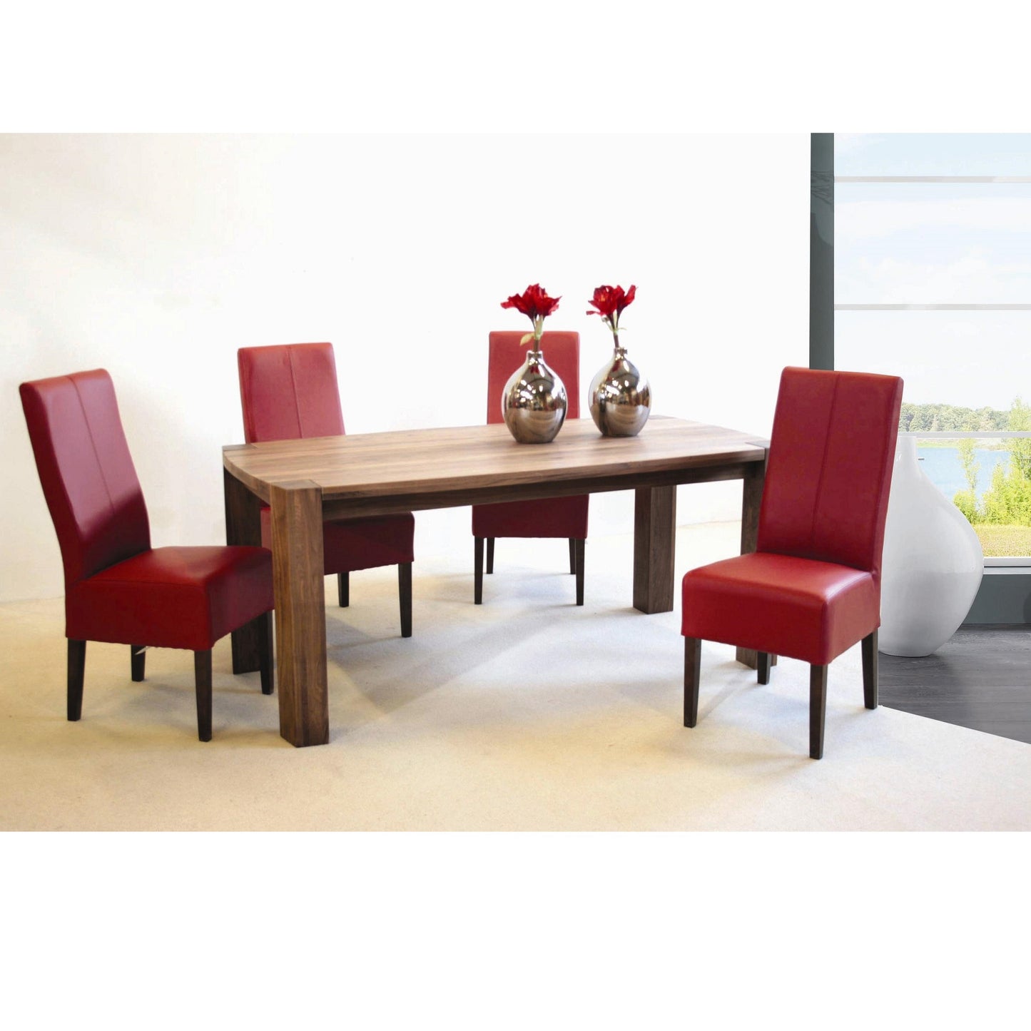 Esstisch 200 x 100 cm nussbaum massiv - Hanoi