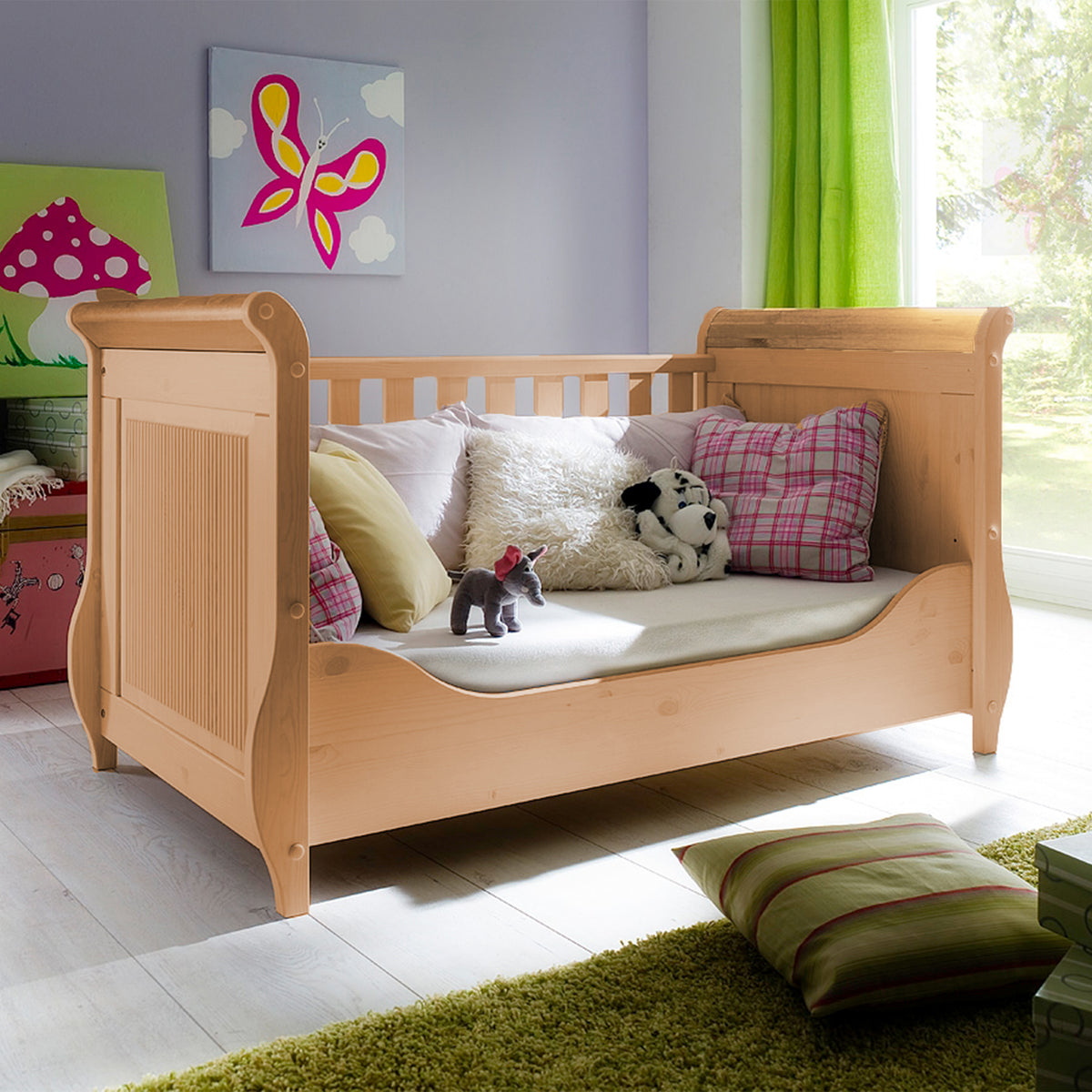 Babybett 140 x 70 cm Kiefer massiv antik brush Helsinki AMD MÖBEL