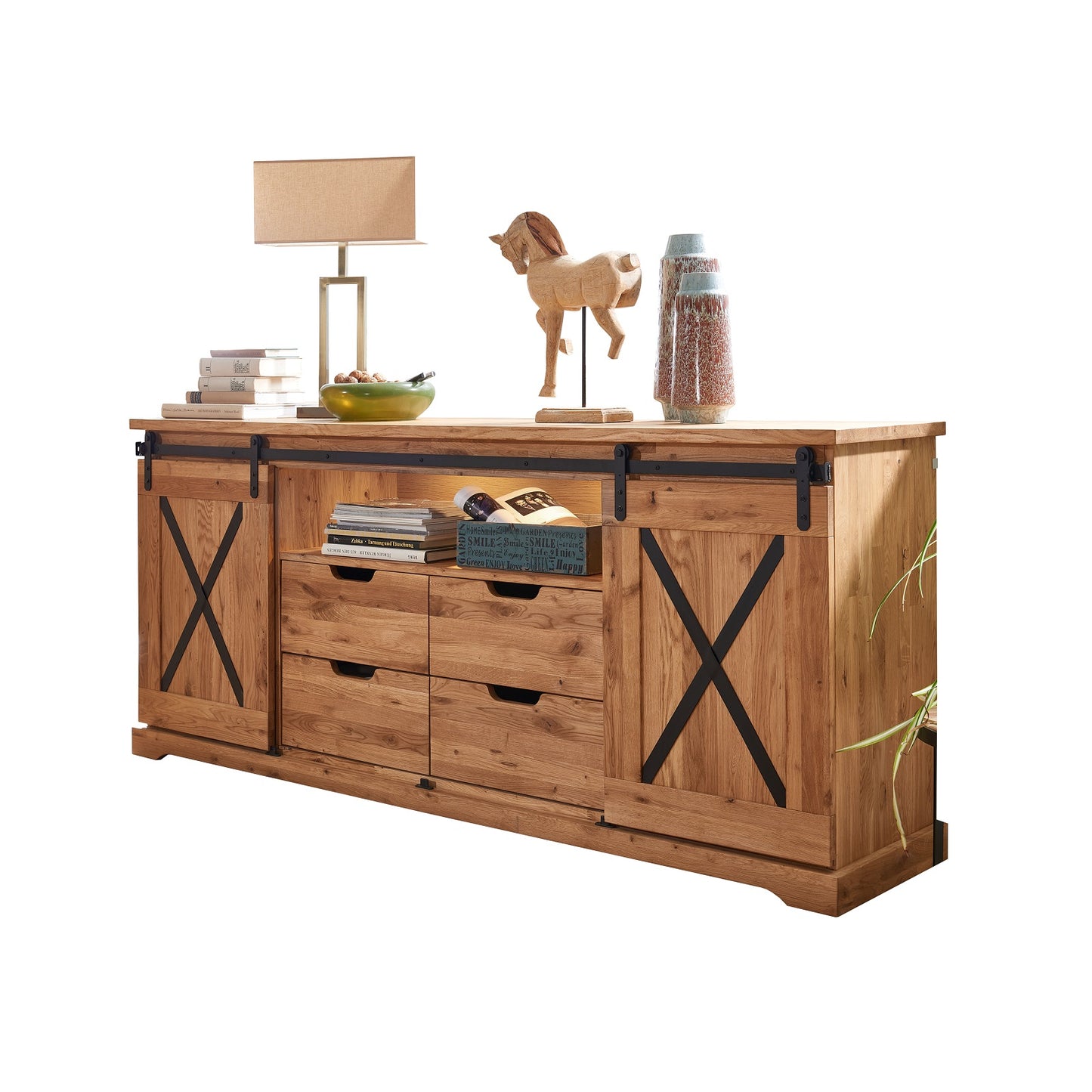 Big Sideboard Wildeiche massiv geölt - Wilson