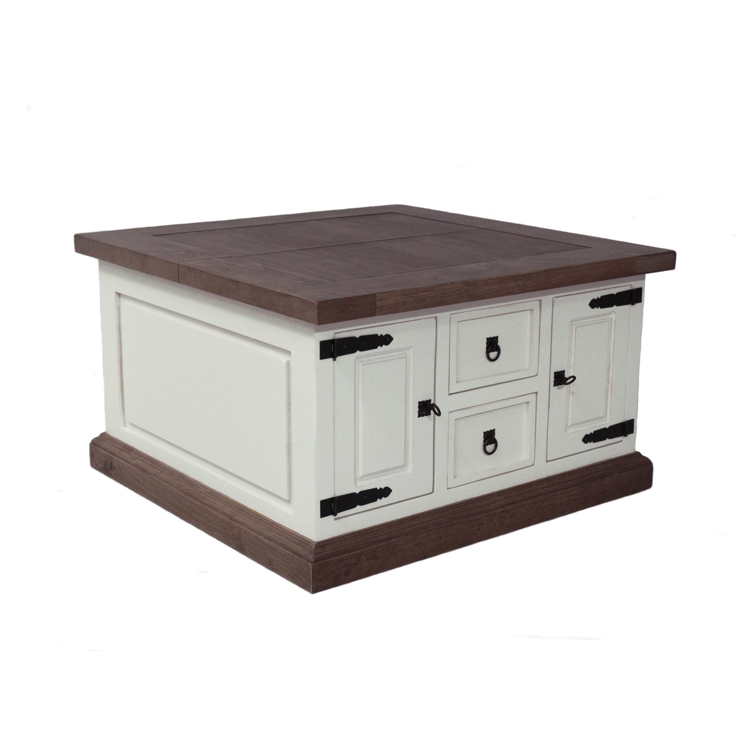 Couchtischtruhe Pinie massiv Antikfinish/Weiß Finca