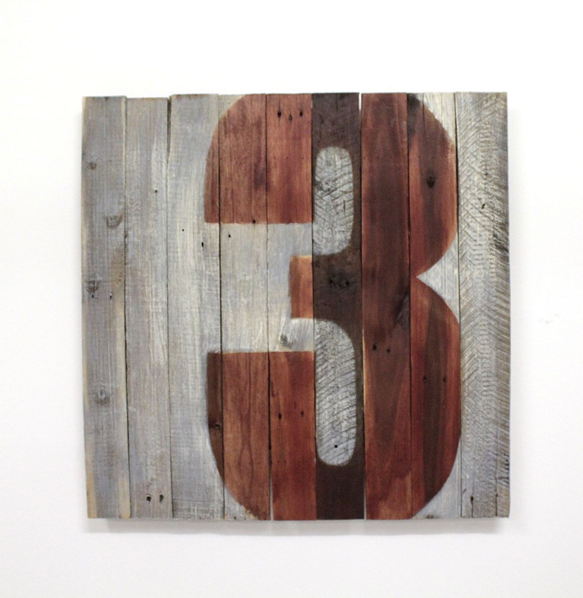 Holzbild 40 x 40 cm Shabby Chic Zahl 3