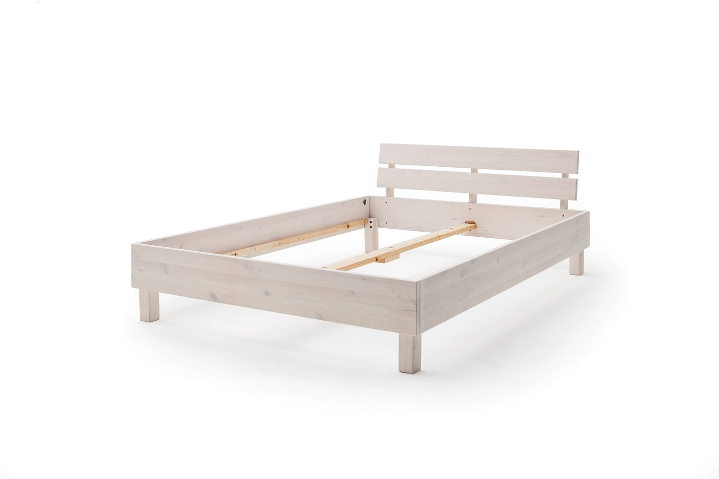 Holzbett 160 x 200 cm Kiefer massiv weiss - Lenni