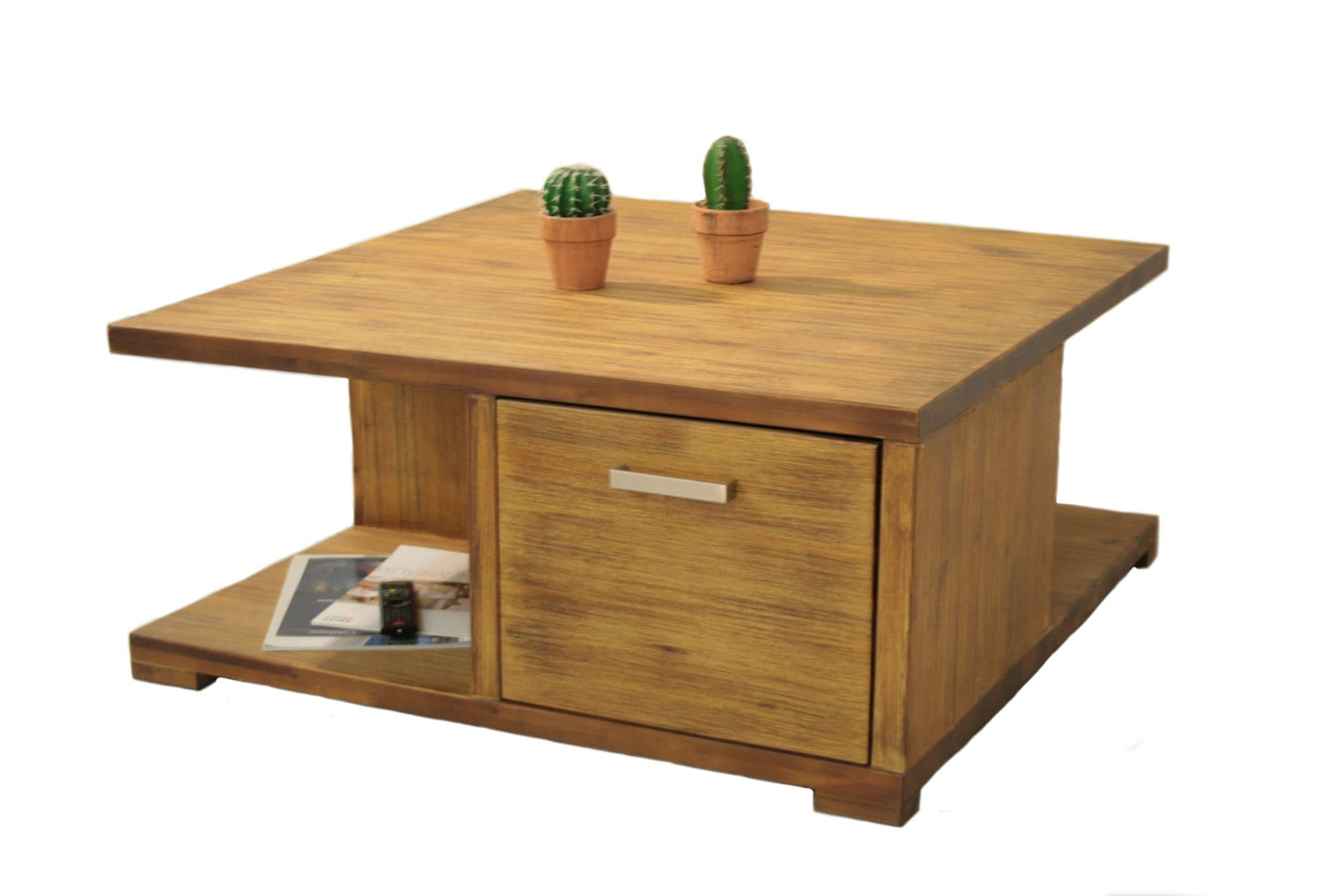 Couchtisch Akazie massiv 100 x 100 smoked Carlo - 02040112