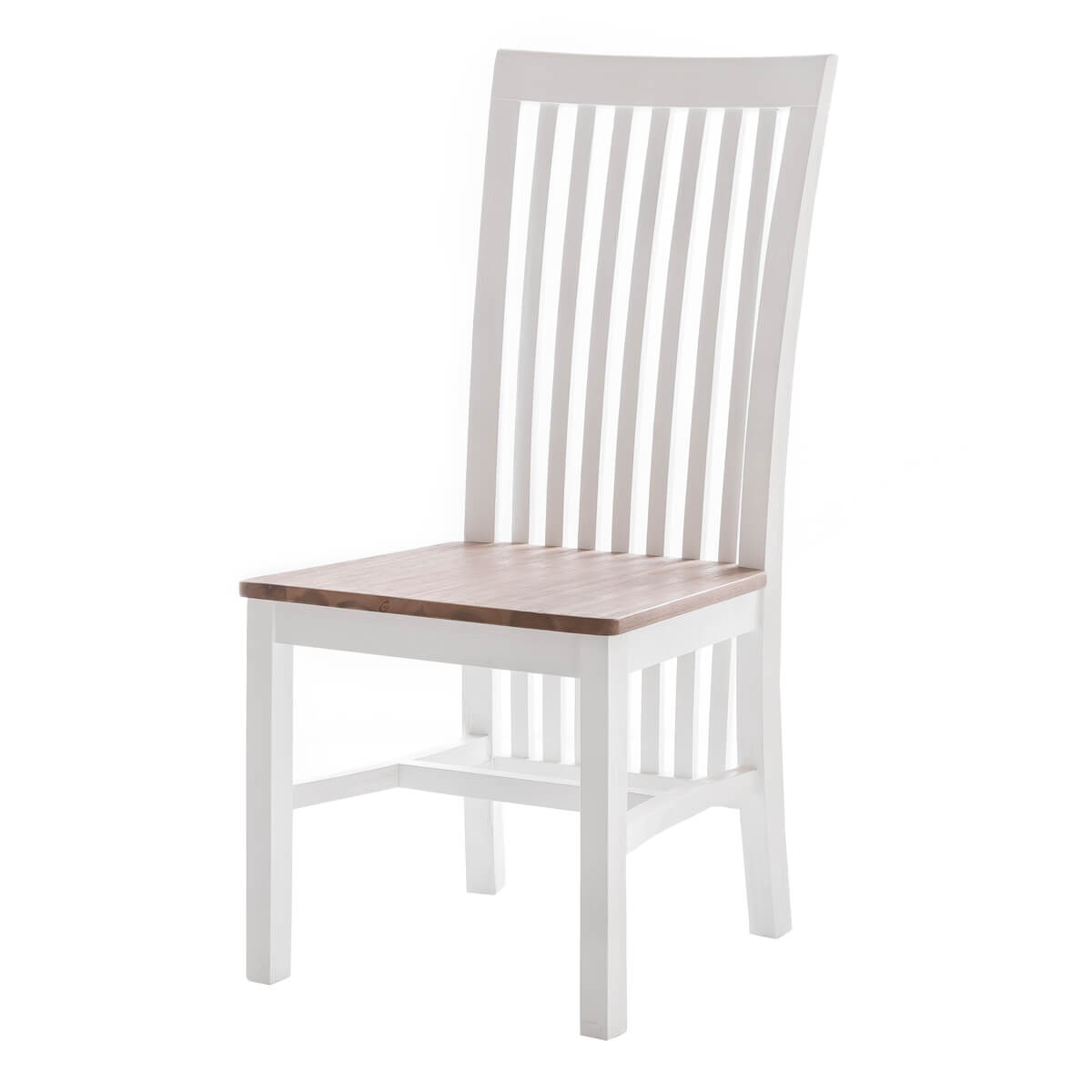 Esszimmerstuhl (2er-Set) Akazie massiv Weiß/Cappuccino Lyron