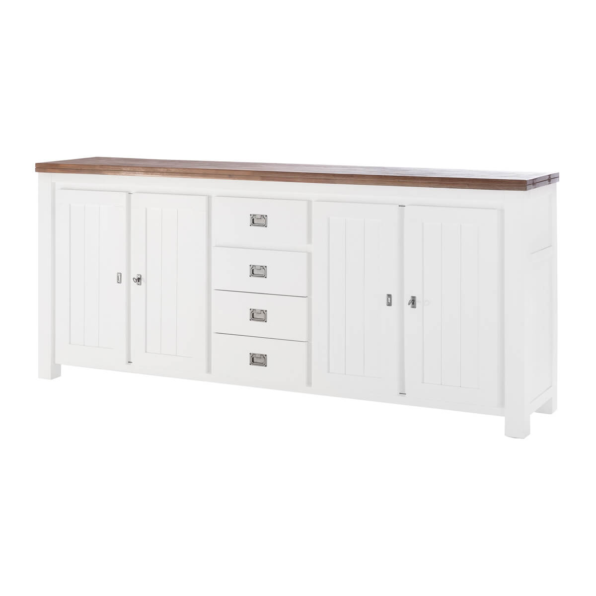 Sideboard Akazie massiv Weiß/Cappuccino Lyron