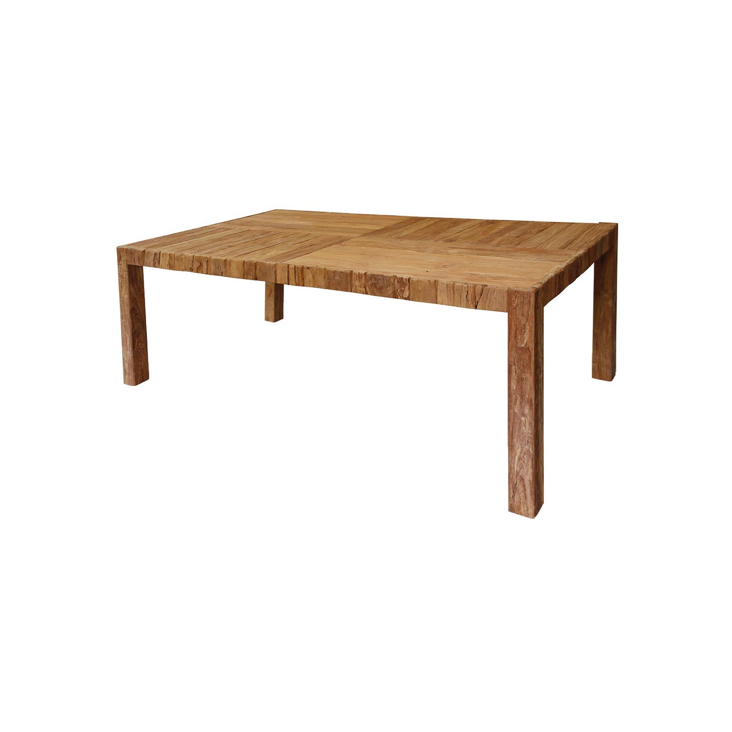 Esstisch 200 x 100 cm Teakholz massiv Shabby Chic - Borneo