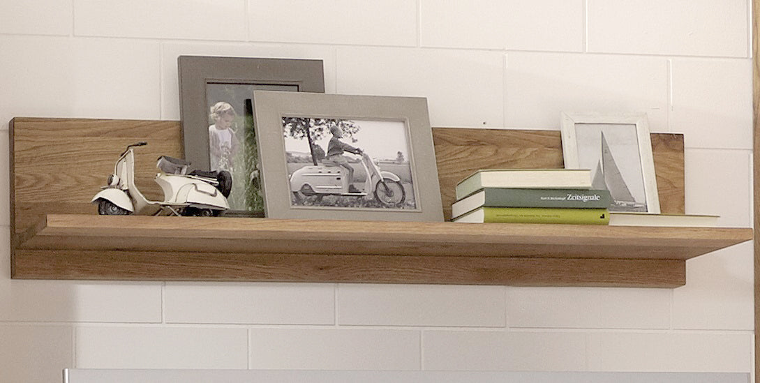 Wandboard 122 cm Wildeiche Bianco massiv - Pigro