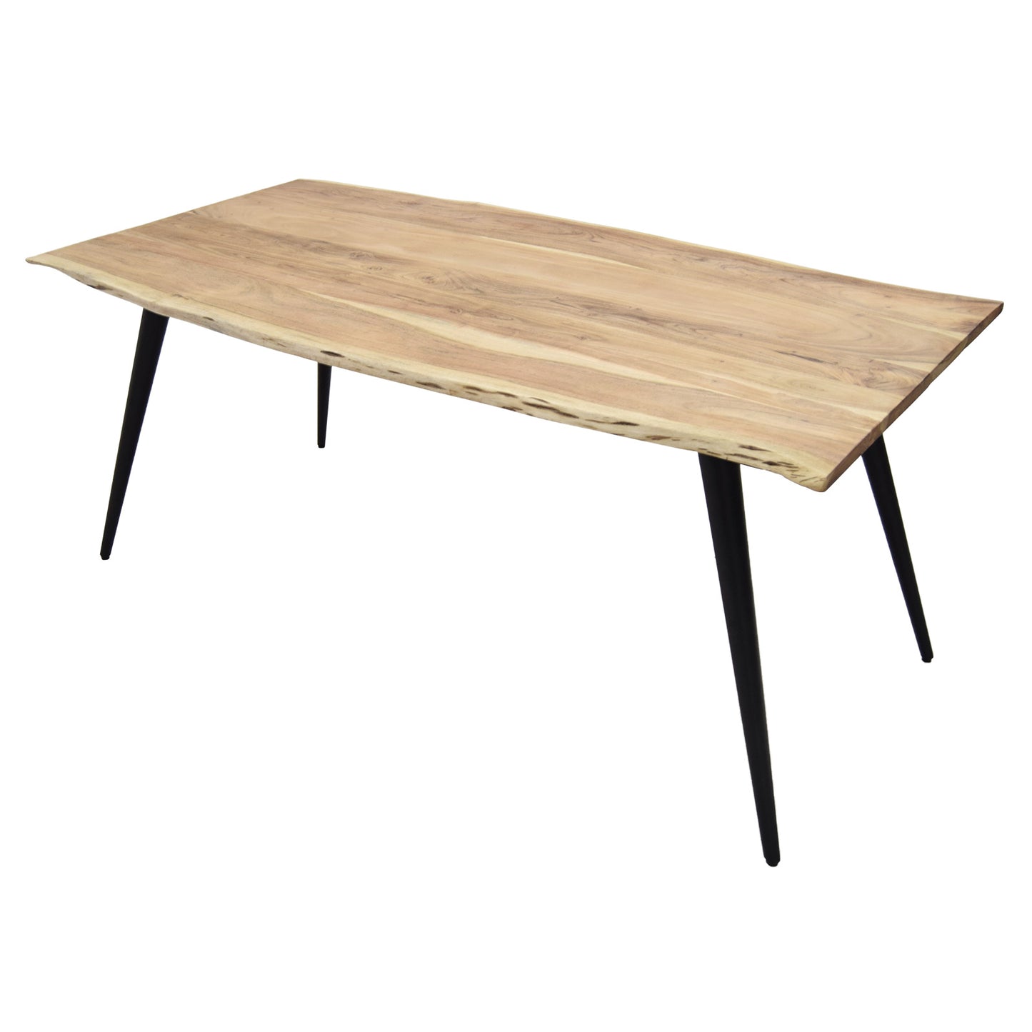 Esstisch 200 x 100 cm Akazie massiv Metallbeine - Kant