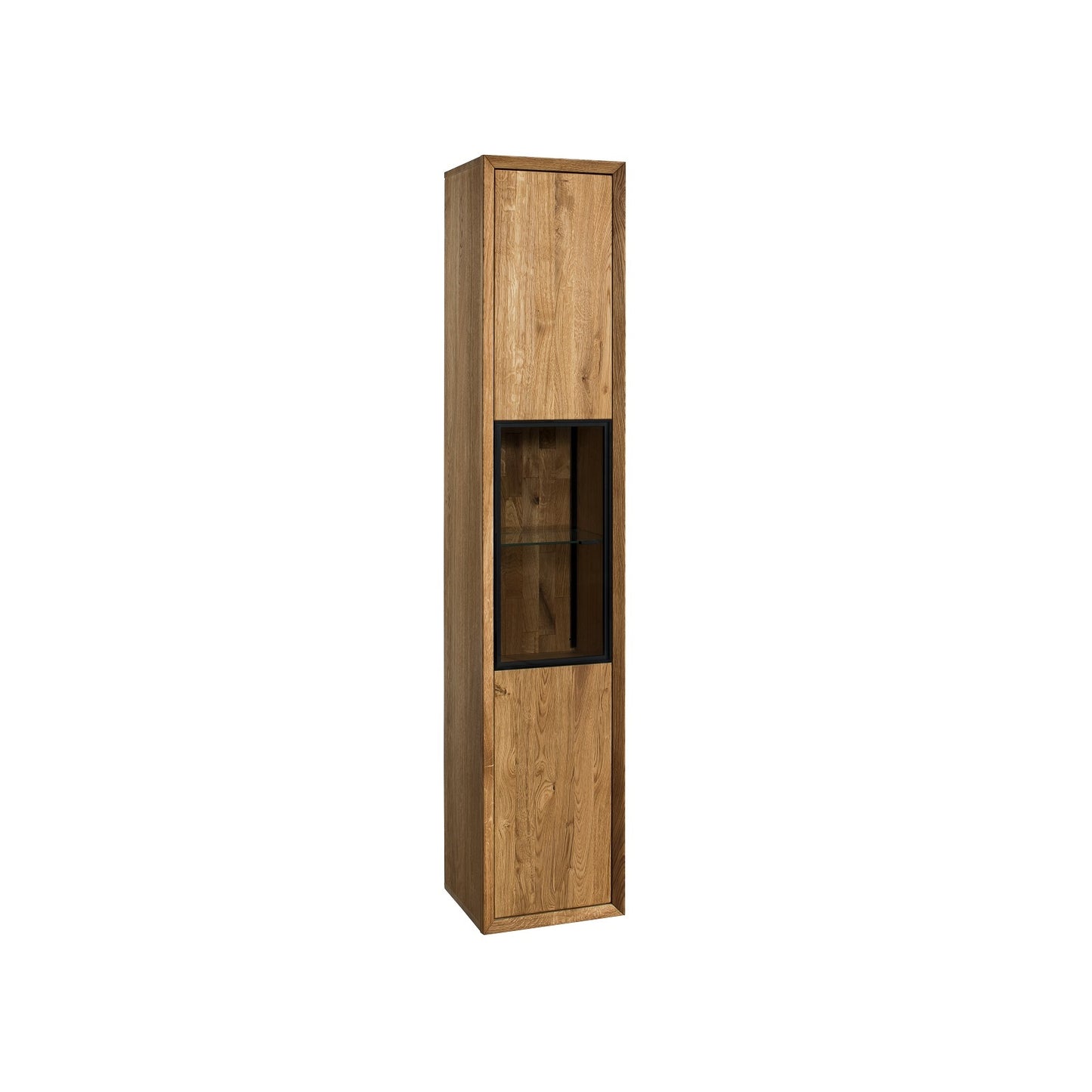 Vitrine 1 trg. Front Eiche massiv / Metall - Vigo