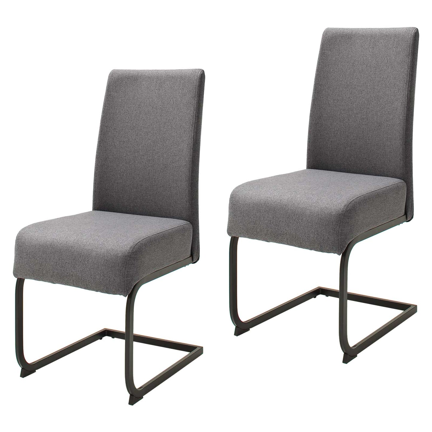 Freischwinger Polsterstuhl anthrazit 2er-Set - Eli