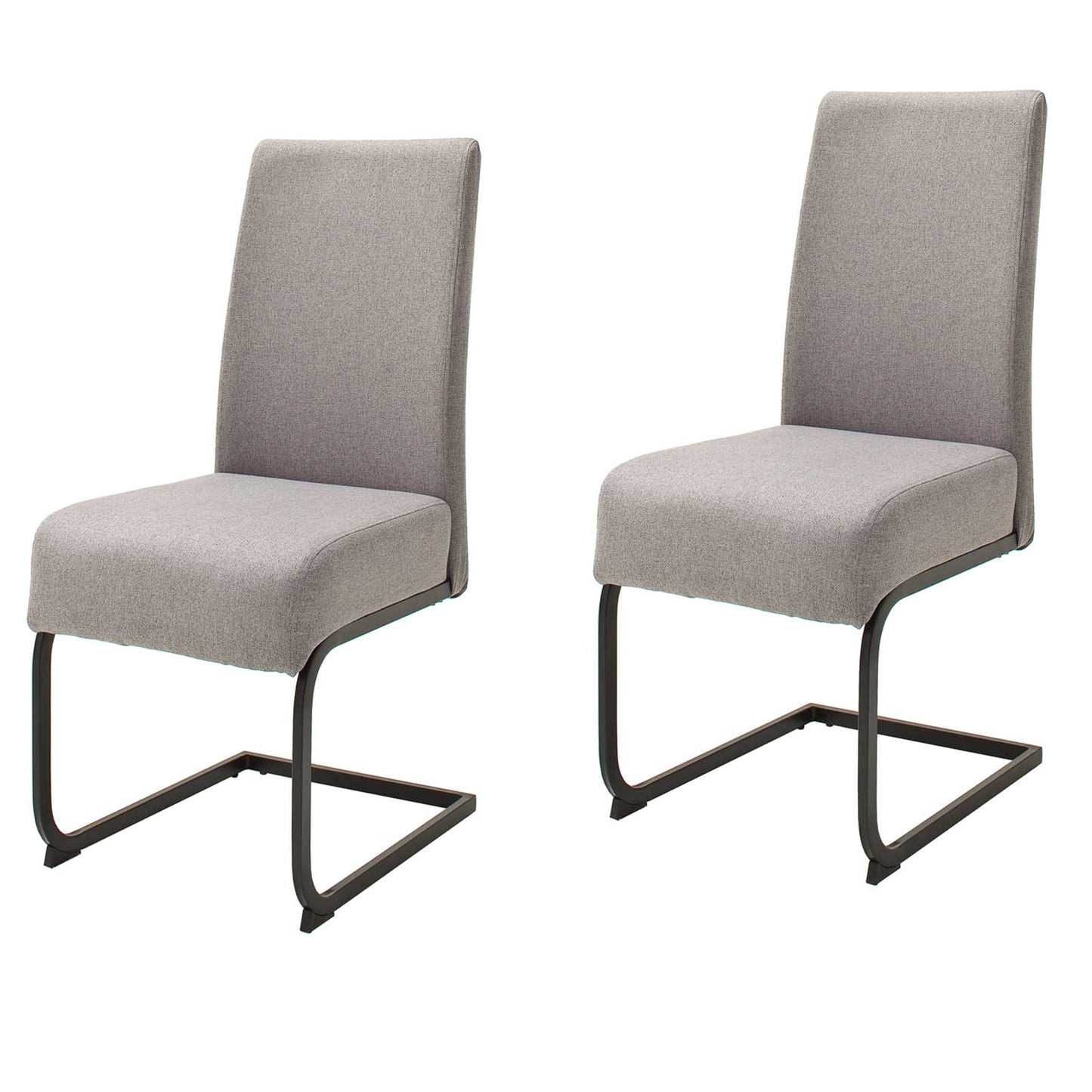 Freischwinger Polsterstuhl grau 2er-Set - Eli