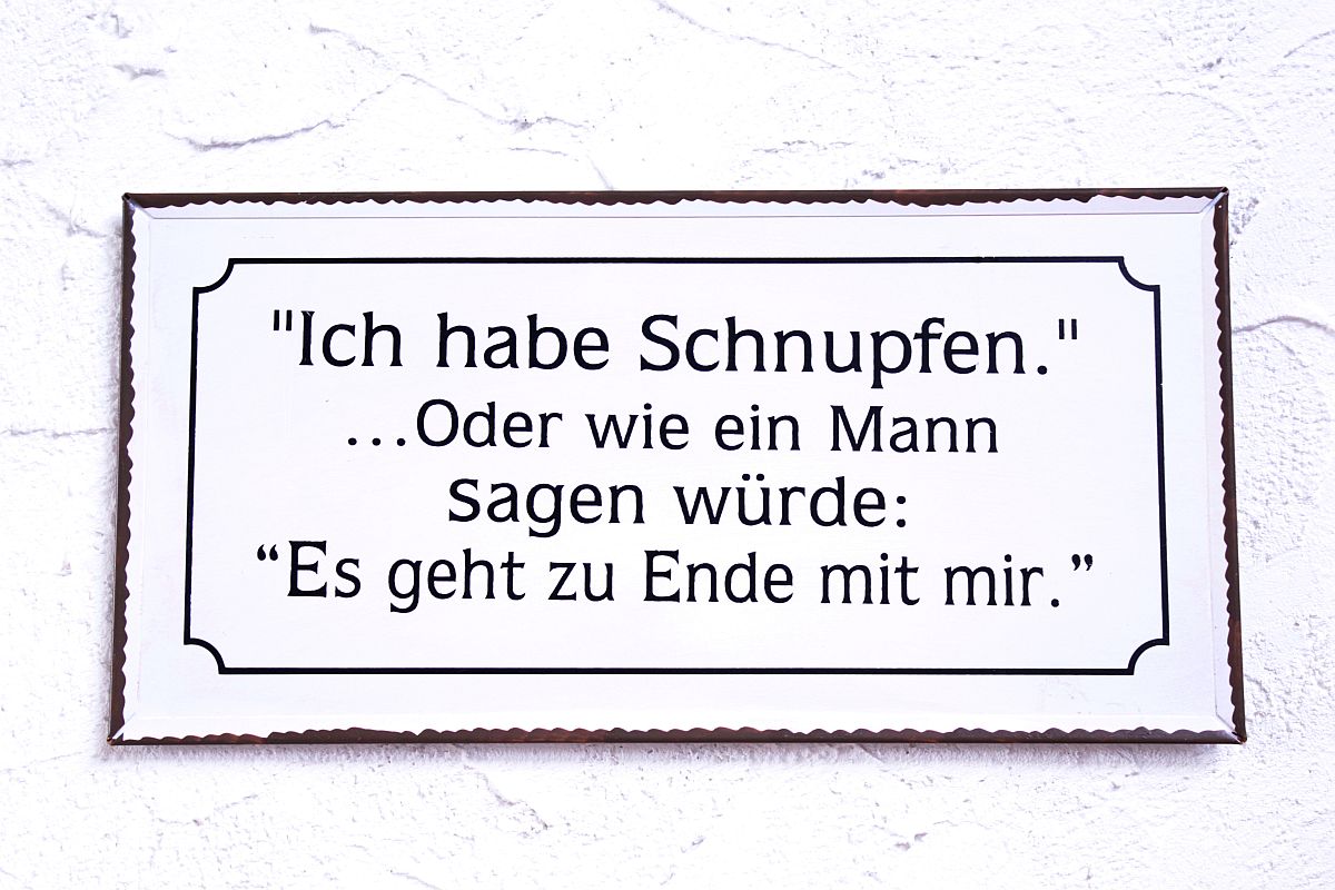 Shabby Chic Deko Blechschild mit witzigem Spruch Schnupfen