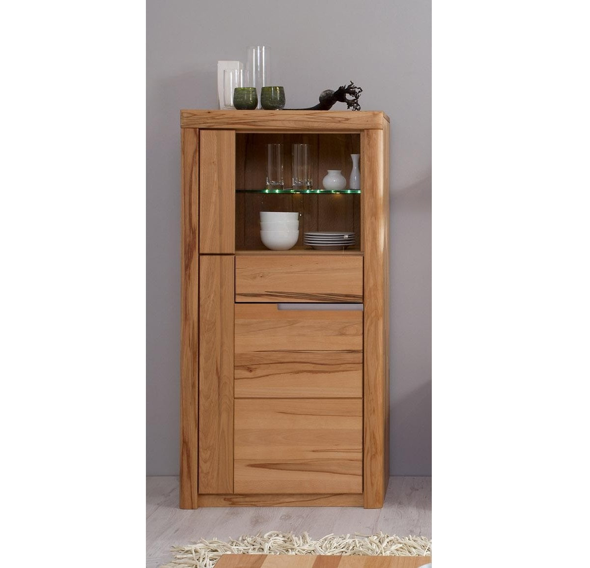 Funktionsschrank Glas Kernbuche massiv - Solido