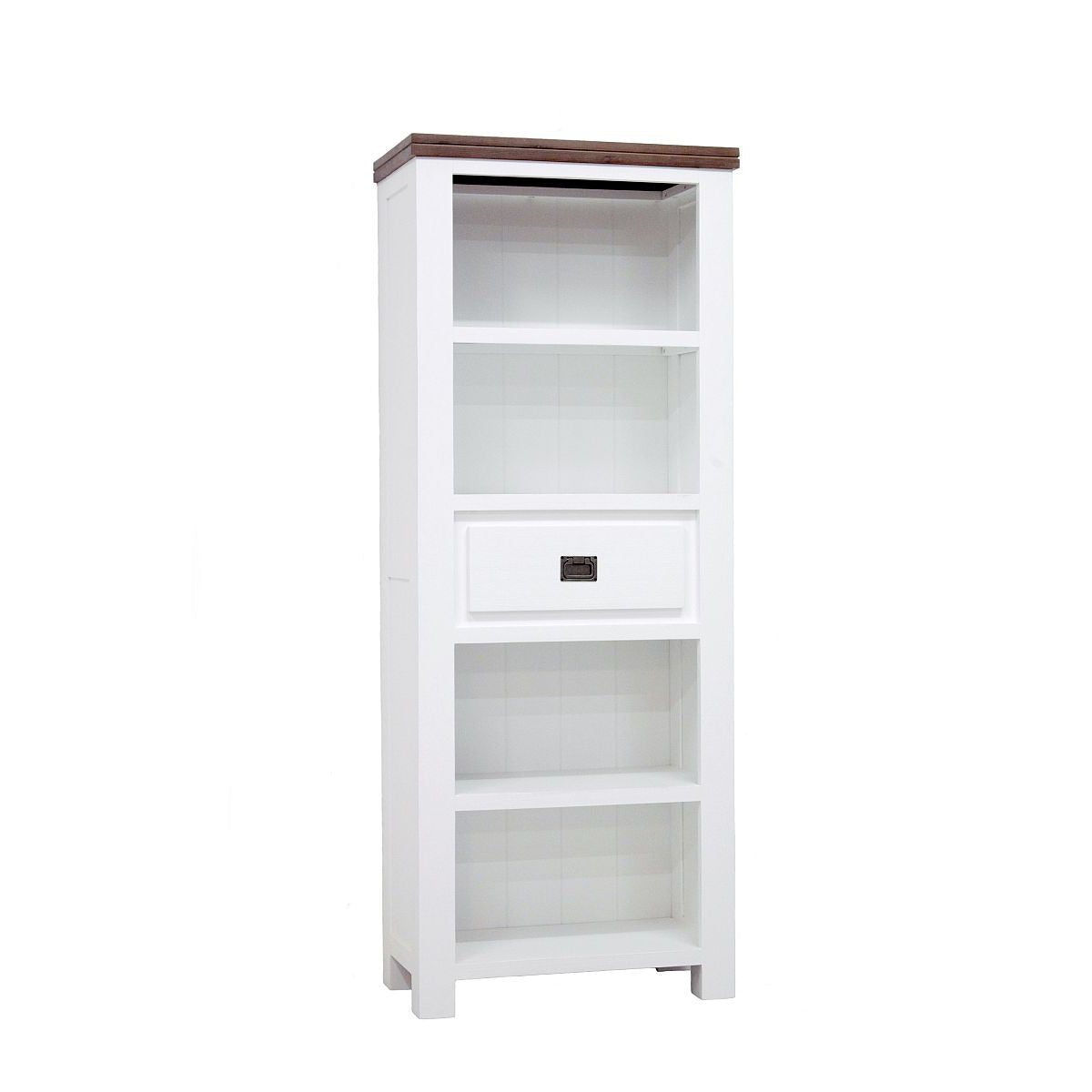 Regalschrank Akazie massiv Weiß/Cappuccino Lyron