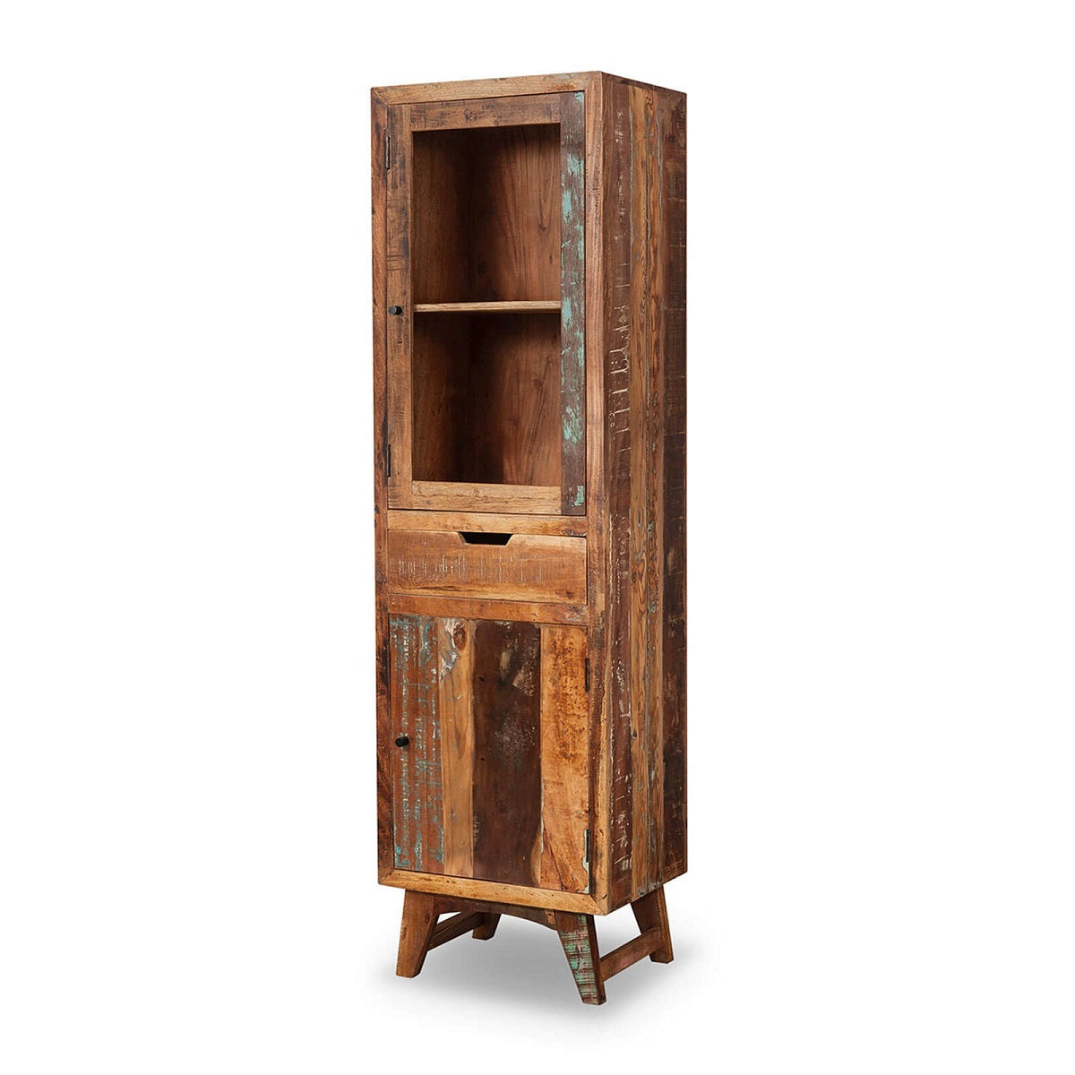 Vitrine 1trg. Recycel Massivholz Used-Look Shabby Chic - Malmö