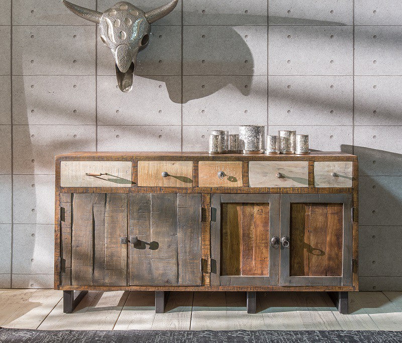 Sideboard Altholz massiv recycelt multifarbig Ceylon
