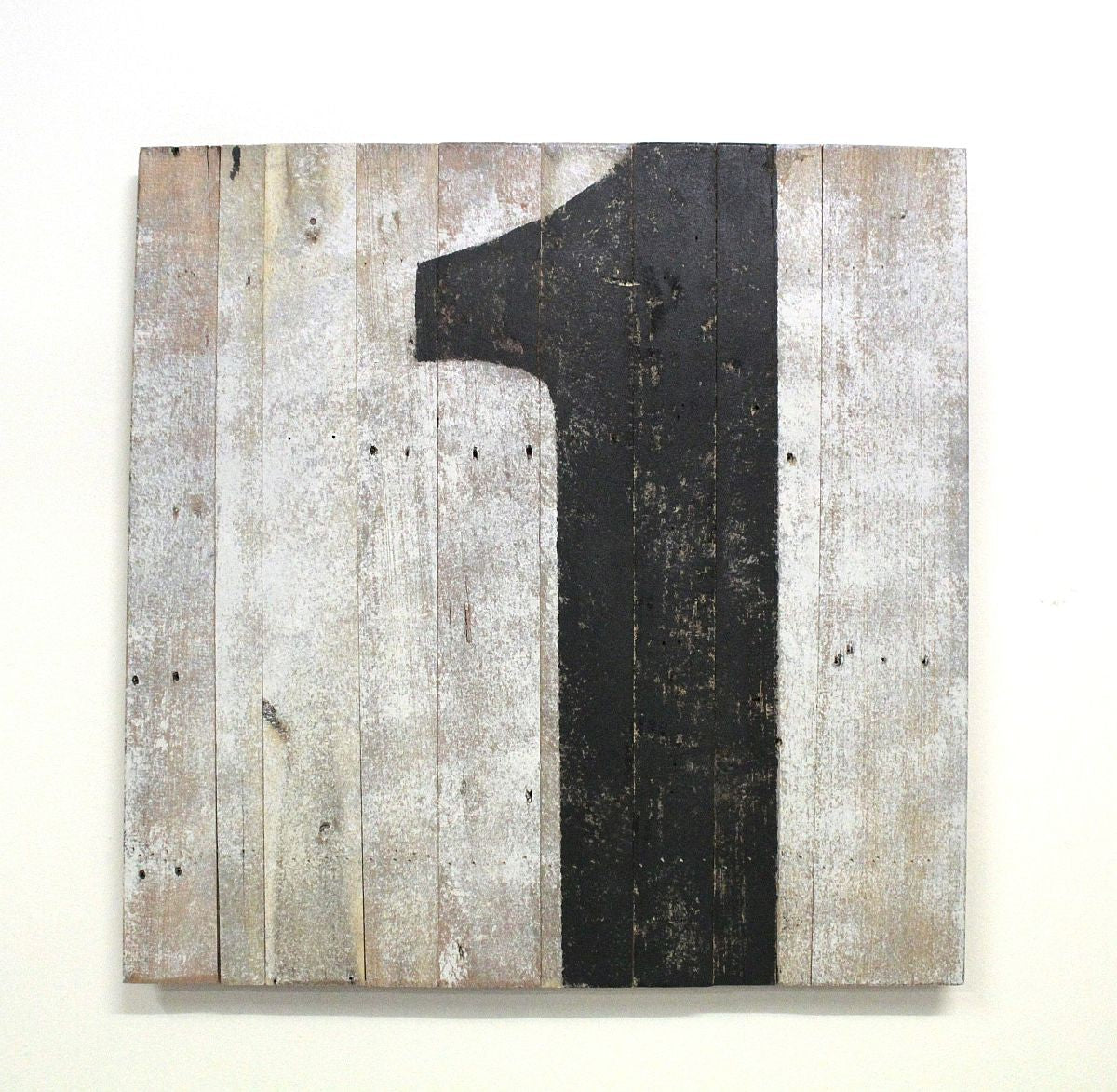 Holzbild 70 x 70 cm Shabby Chic Zahl 1