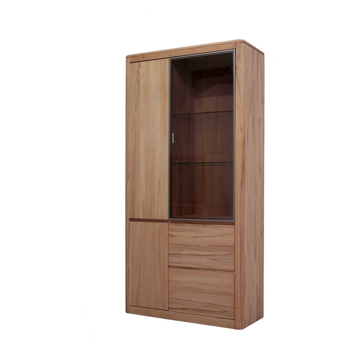 Vitrine Kernbuche massiv geölt/gewachst Glastür rechts Bozen