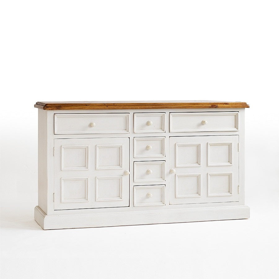 Sideboard Kiefer massiv Weiß/Honig Landhausstil Bodde