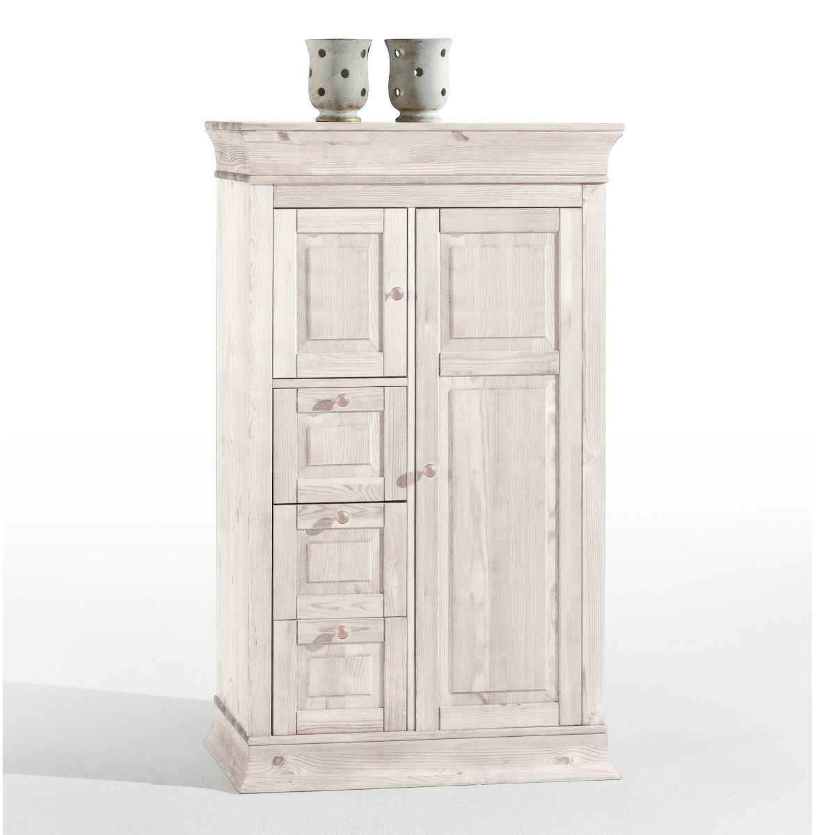 Brotschrank Kiefer massiv weiß Landhausstil Boston