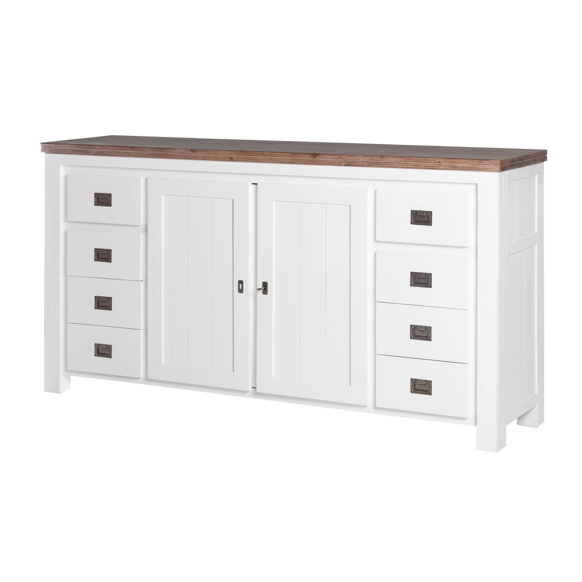 Sideboard Akazie massiv Weiß/Cappuccino Lyron