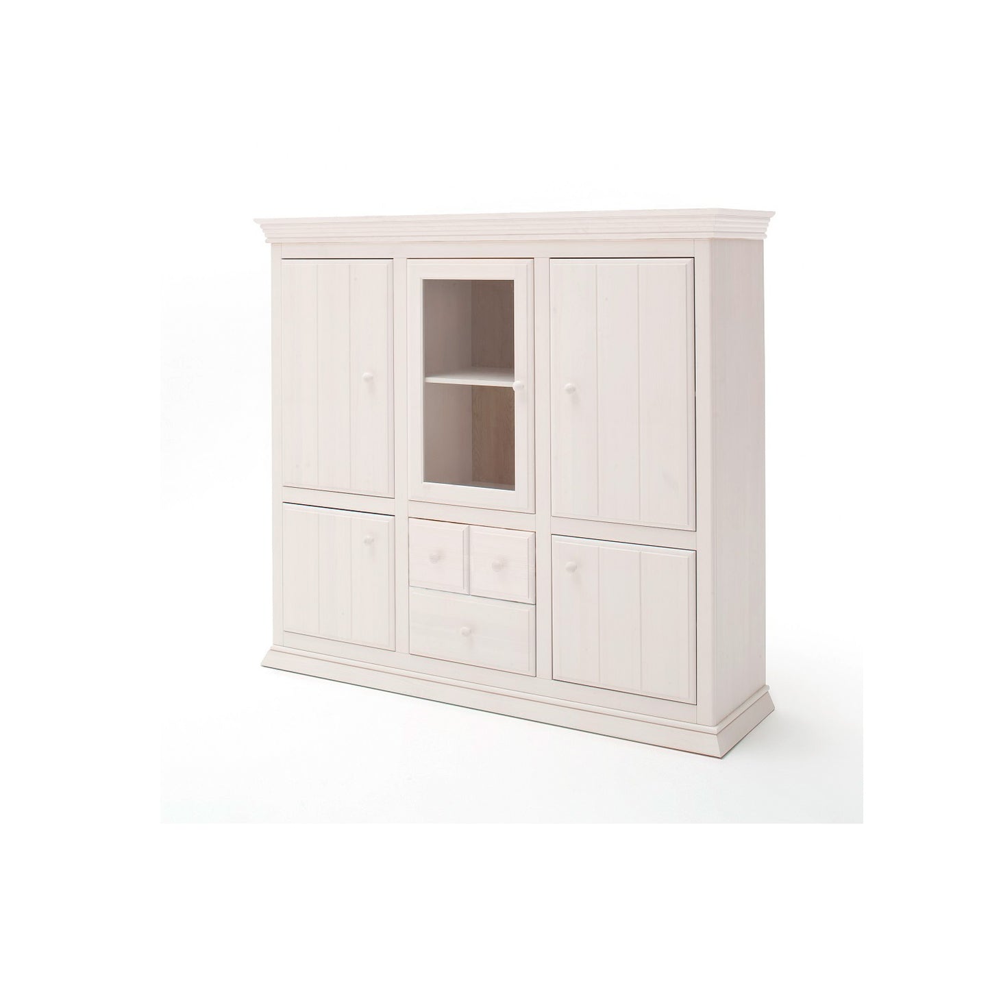 Highboard Kiefer massiv weiß Landhaus - Sylt