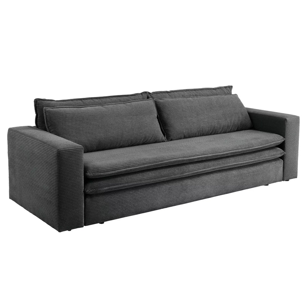 
                  
                    3-Sitzer-Sofa mit anthrazitfarbenen Cordbezug
                  
                