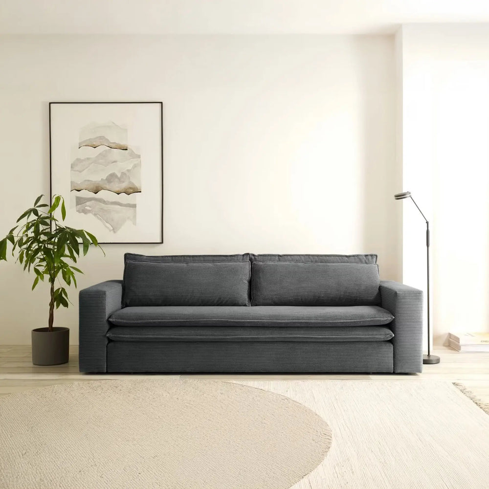 3-Sitzer-Sofa mit anthrazitfarbenen Cordbezug
