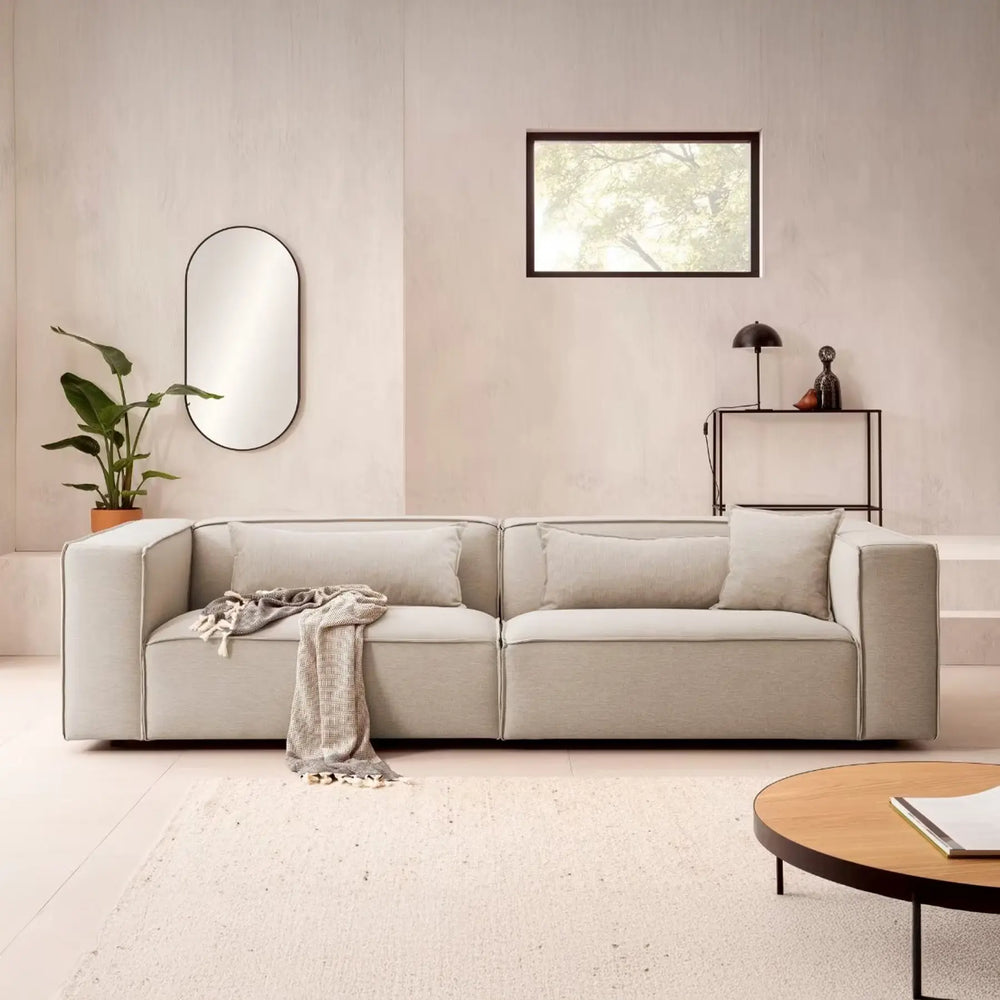 Beiges 3-Sitzer Sofa aus Webstoff