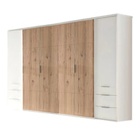 Weißer Kleiderschrank mit 4 Holztüren
