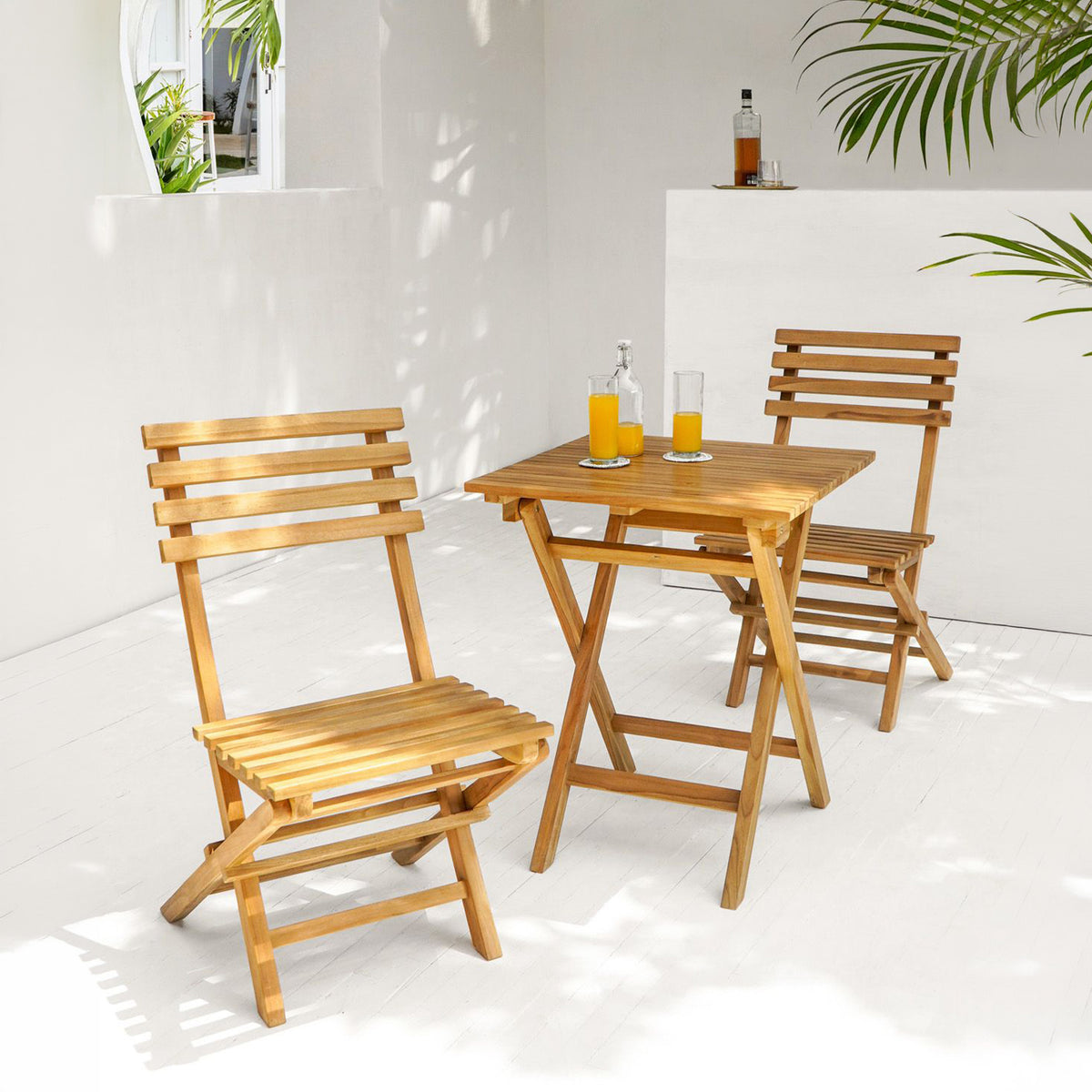 3-teiliges Balkon Set Teakholz