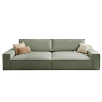 Big Sofa in hellgrünem Leinenstoff