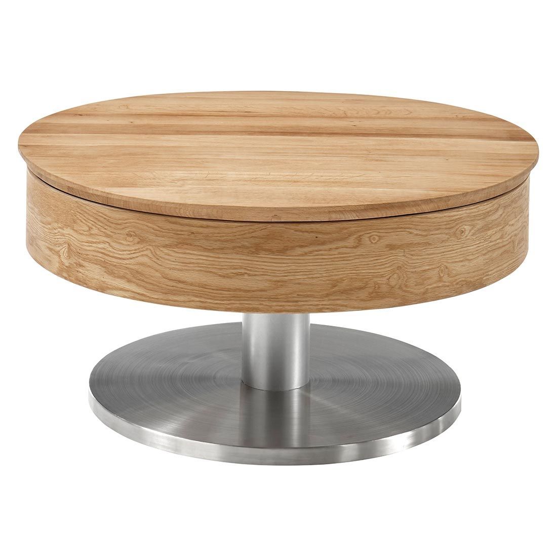 
                  
                    Couchtisch rund 79 cm Eiche furniert Gestell Edelstahloptik - Suva
                  
                