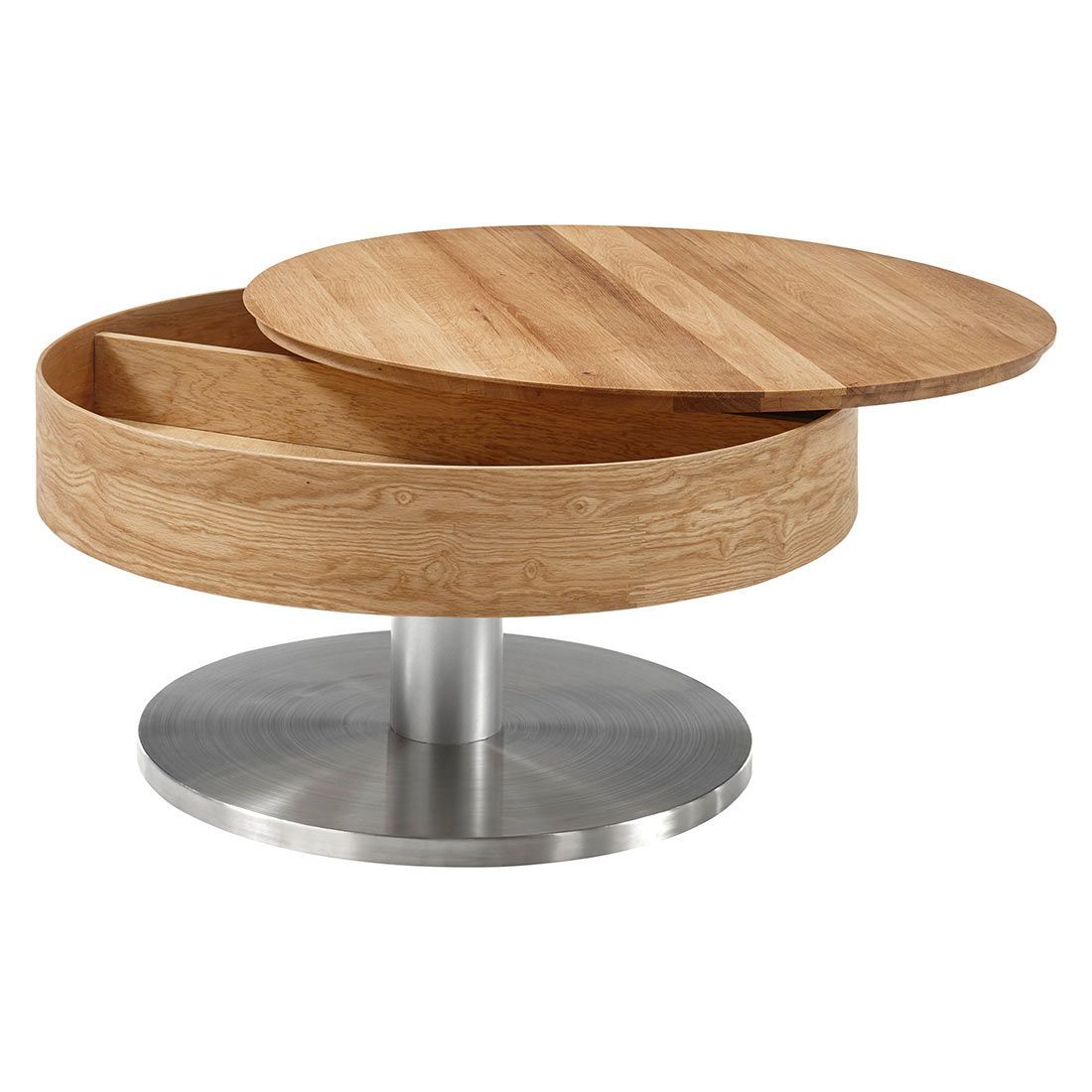 
                  
                    Couchtisch rund 79 cm Eiche furniert Gestell Edelstahloptik - Suva
                  
                