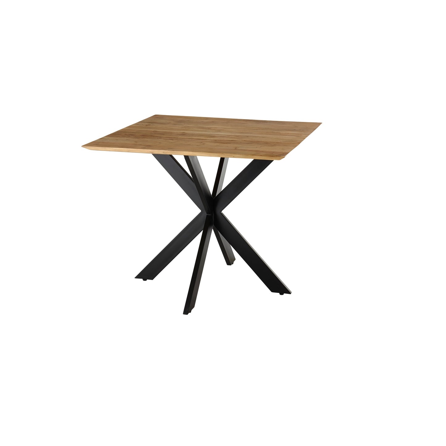 
                  
                    Quadratischer Esstisch mit Metallgestell und Holzplatte
                  
                