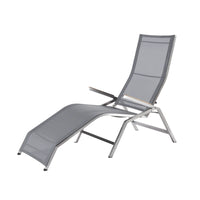 Gartenliege schwarz silber