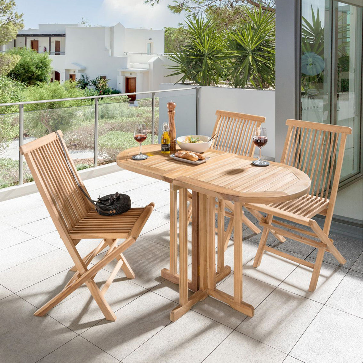 Klappbarer Gartentisch Teakholz massiv