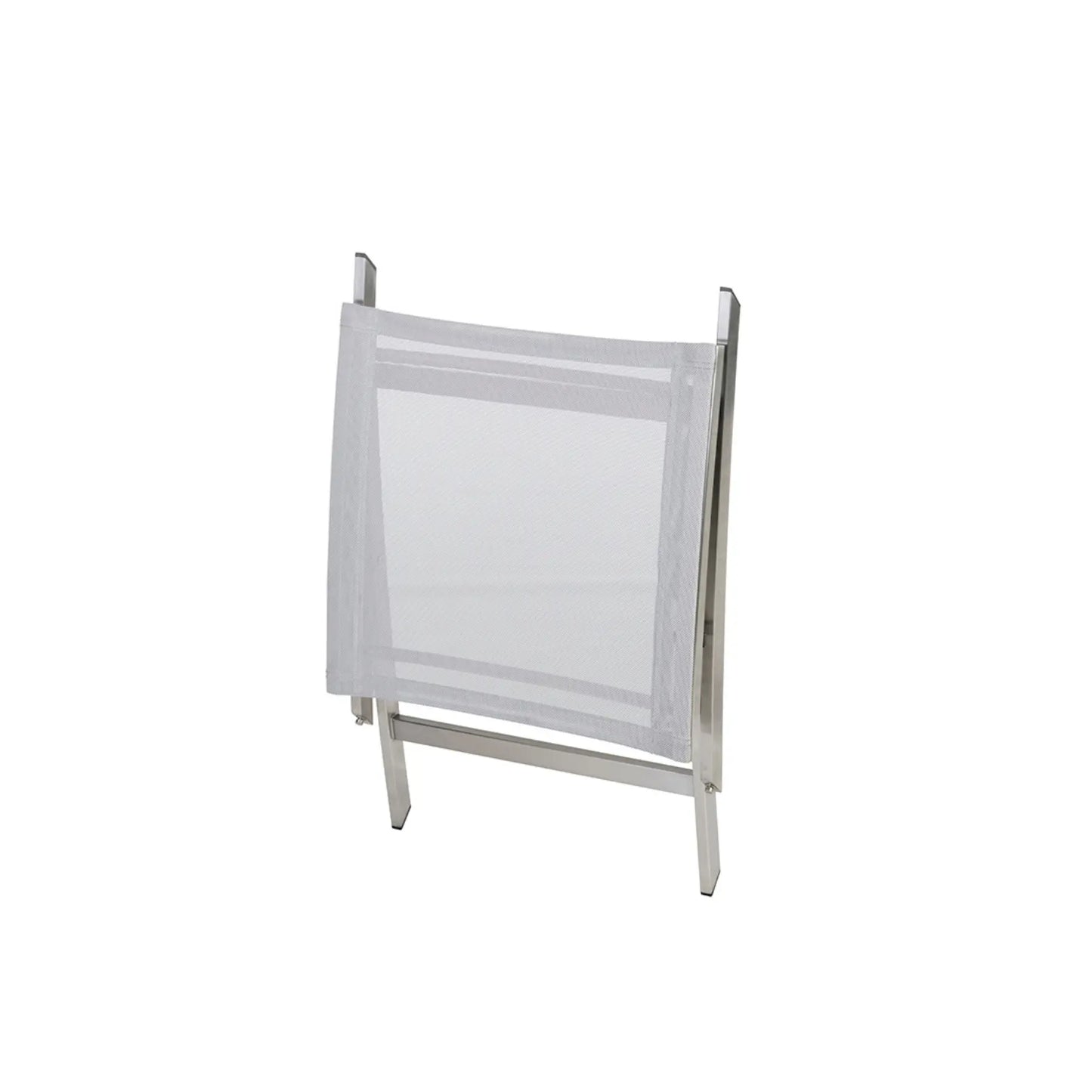 Garten Hocker weiß silber zusammengeklappt
