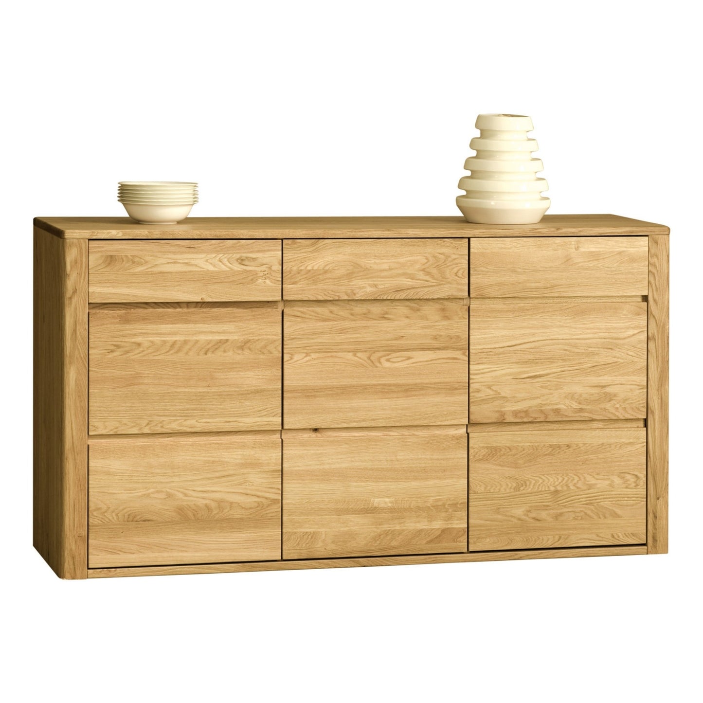 Sideboard aus massiver Eiche mit drei Schubladen und drei Türen